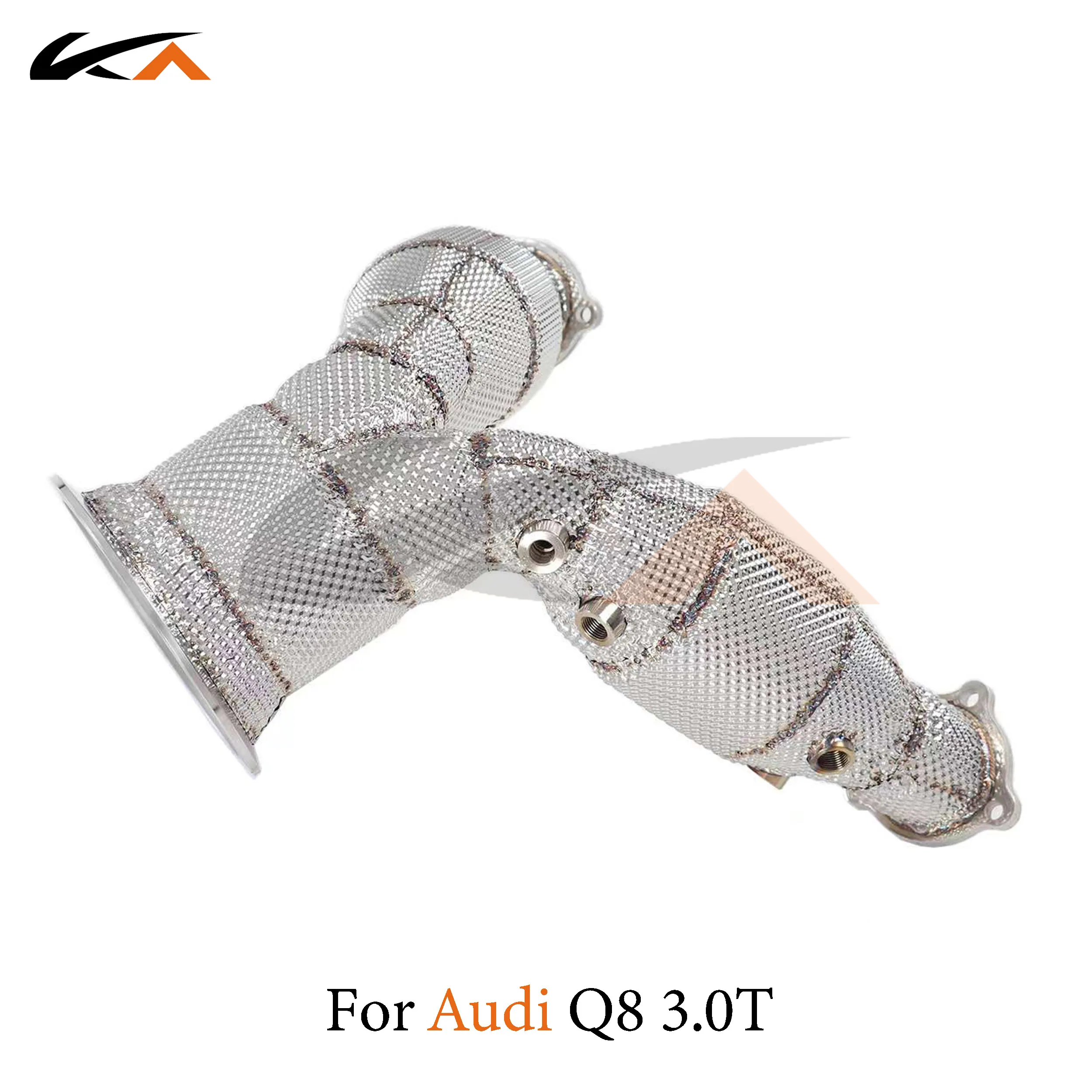 KA Tuning exhaust system header stainless downpipe for Audi Q8 3.0T axle pipe performance two catalysis heat shield