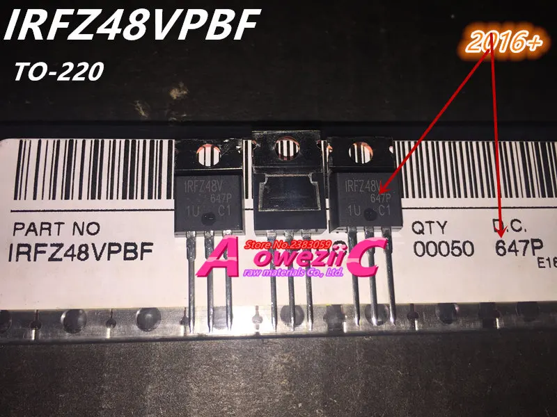 Aoweziic 100% ใหม่นำเข้าเดิม IRFZ48VPBF IRFZ48V TO-220 MOS FET 60V 72A