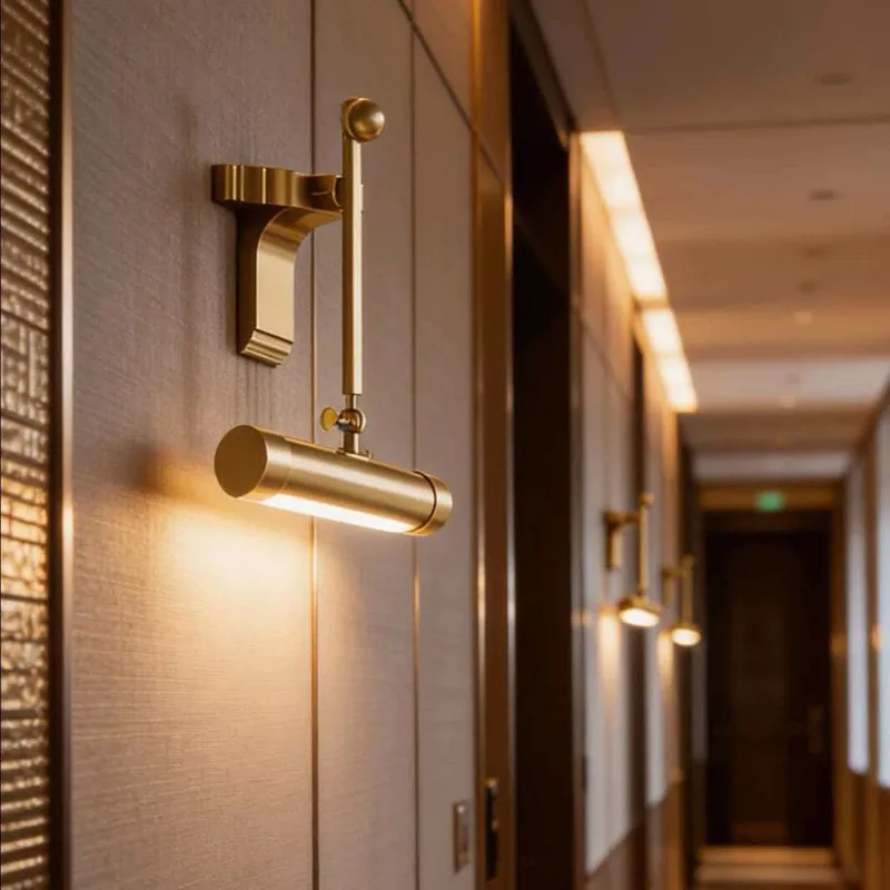 Modern Designer Wall Lamps Stainless Steel LED Wall Sconces Corridor Hanging Mural Painting in Front of The Lamp Mirror Fixtures