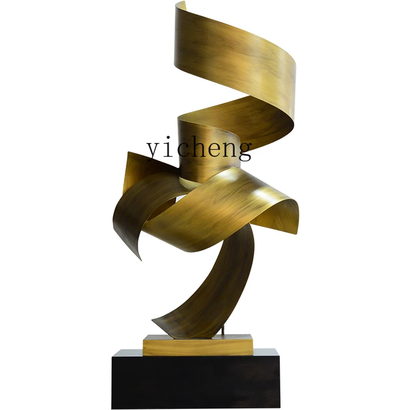 BB  hotel lobby large floor-to-ceiling ornaments abstract sculptures soft ornaments wrought iron metal handicrafts