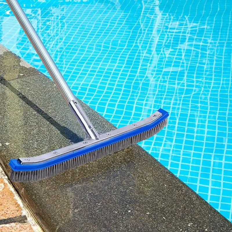 18 Inches Swimming Pool Cleaning Brush Spa Wall Floor Brush Nylon Bristles Cleaner Broom Swimming Pool Accessorie Garden Supplie