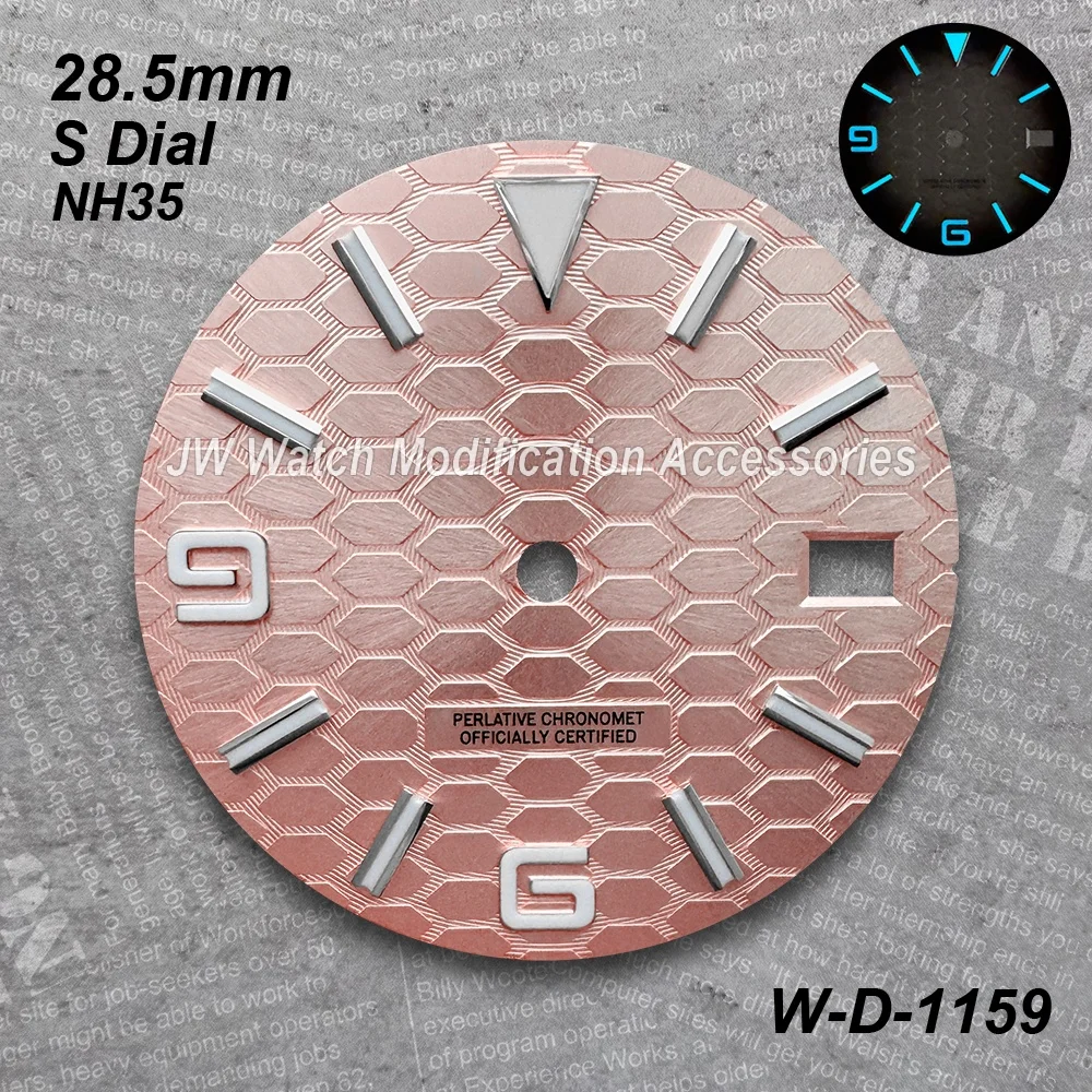 28.5 مللي متر S شعار نمط جديد الغوص الهاتفي ل NH35 الحركة اليابانية الجليد الأزرق مضيئة ساعة عالية الجودة تعديل الملحقات