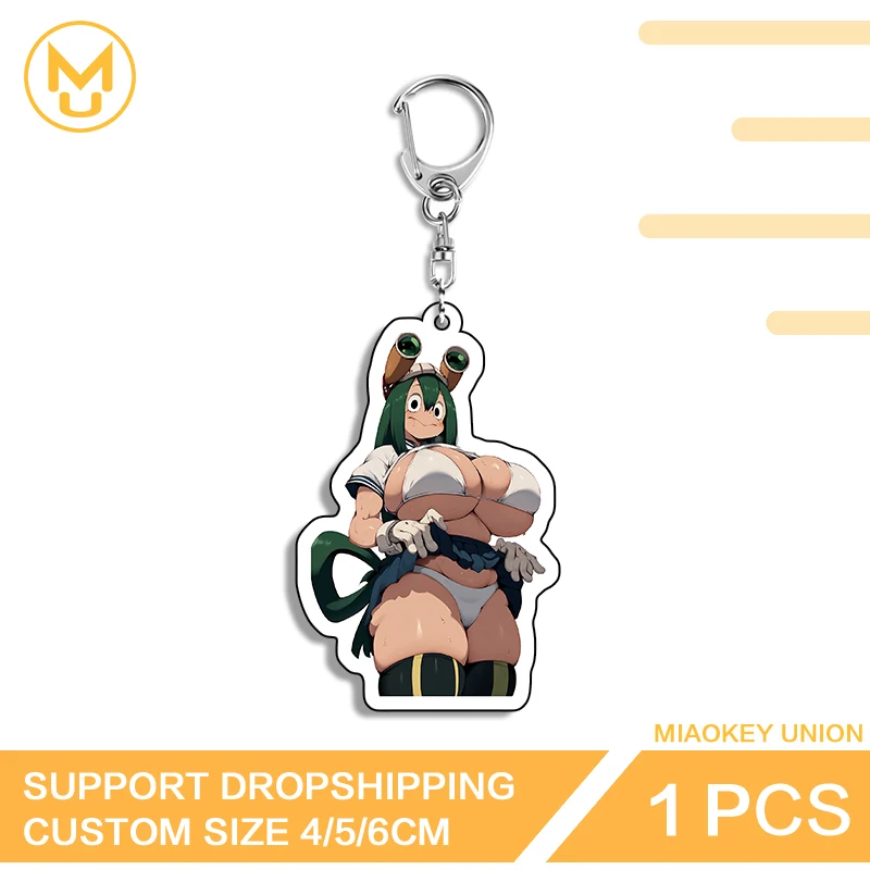 Seductive Bikini Tsuyu Asui Standing Posture Exclusive Design Double Sided Key Chains Ingenious Shockproof Novelty Jewelry