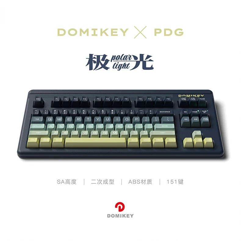 DOMIKEY Juego completo de luces POLARes Doubleshot ABS SA Keycap 151 teclas para teclado mecánico mx TOFU65