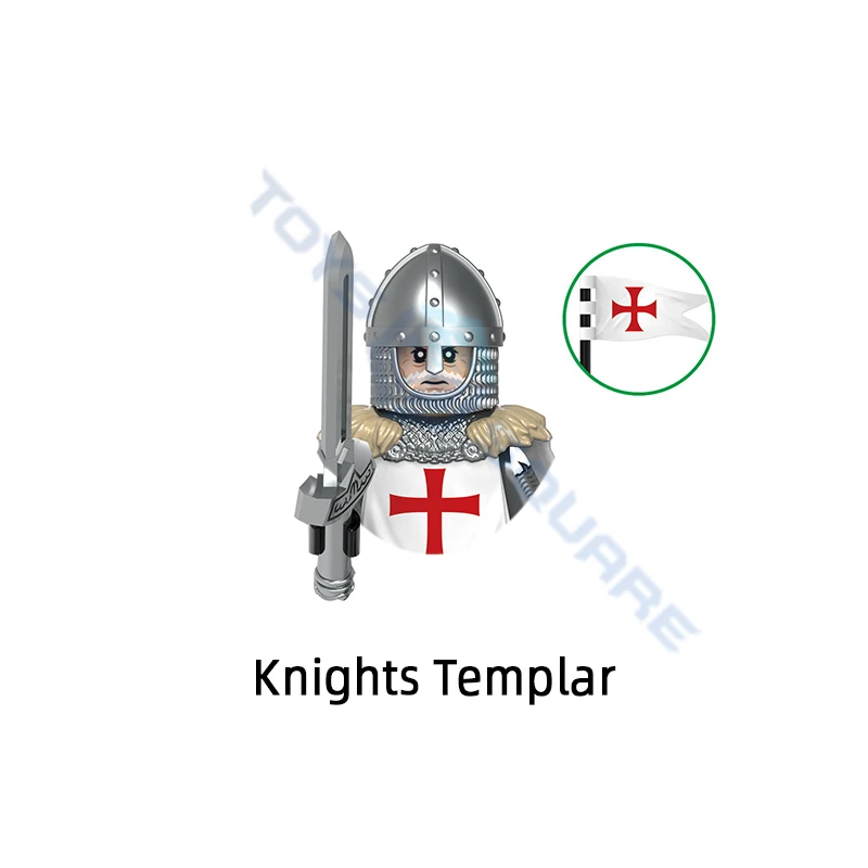 The Medieval Teutonic Knights Templar Holy Sepulchre Hospitaller War Horse Model Blocks MOC Bricks Set Gifts Toys G0128