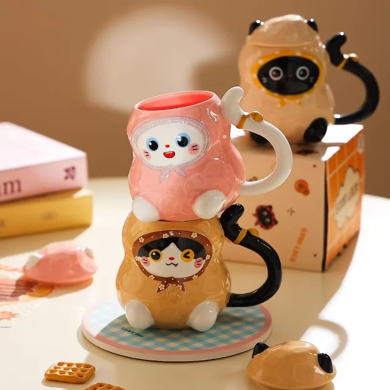 

Cute Feet Peanut Footed Cat Ceramic Mug Girls Office Coffee Milk Cup Home Breakfast Cups Birthday Gift Drinkware