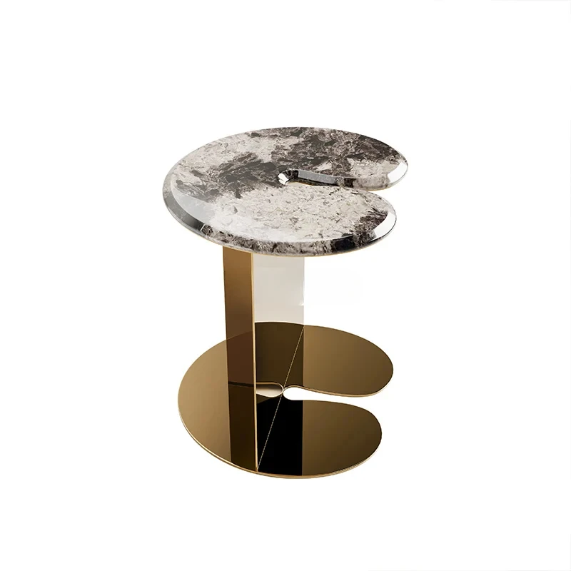 

Italian minimalist sofa mobile natural marble edge light luxury high sense