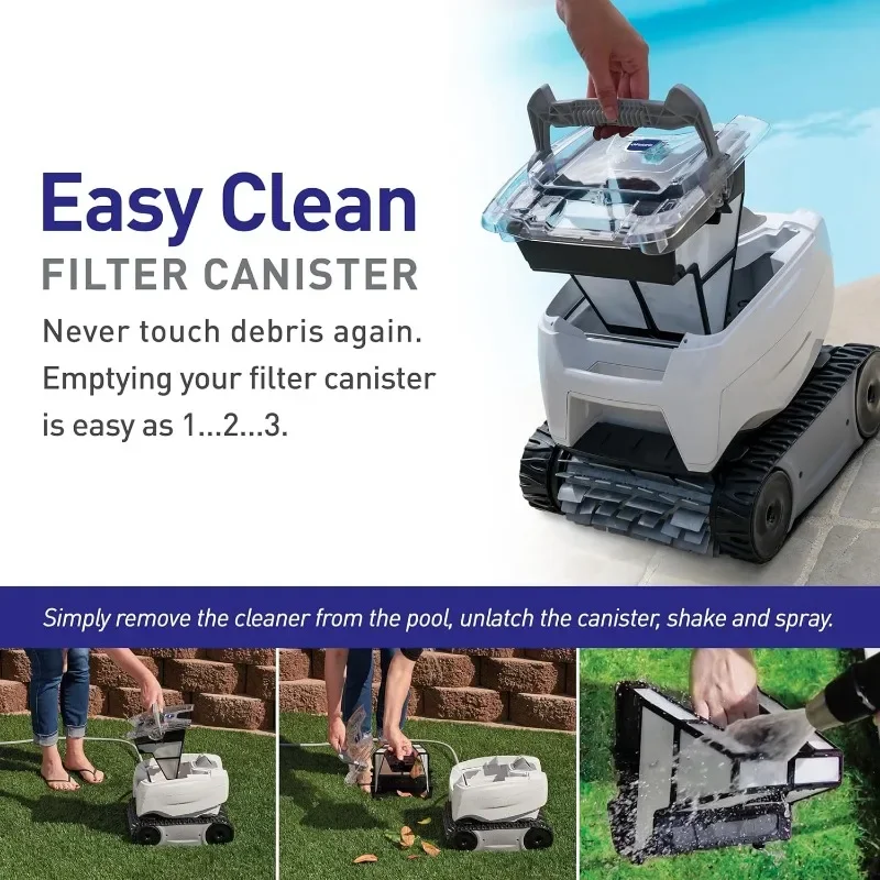P724 Robotic Pool Cleaner, Lightweight Energy-Efficient Cleaner Perfect for In-Ground Pools up to 36-Feet