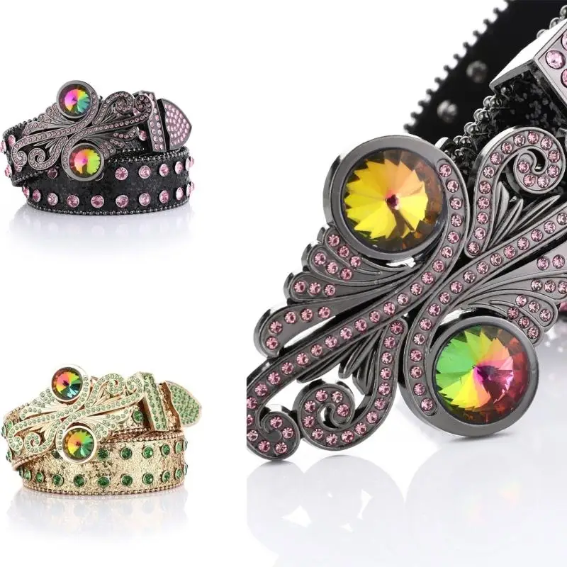 31bb-現代クリスタル詳細な変更可能なワイドウエストベルト女性のためのソフト-pu-物質パーティー摩耗