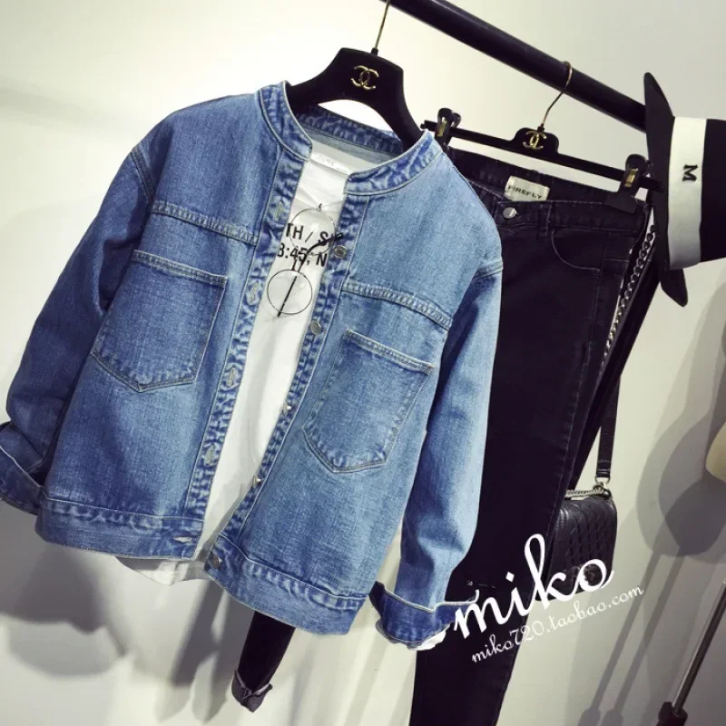 

Women Vintage Denim Coat Single Breasted Button 2024 Autumn Casual Overcoat Jackets Solid Color Outerwear Pockets Streetwear