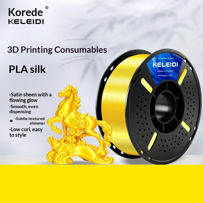 PLA Silk Dual Color Filament Gold Rainbow 1.75mm 1kg FDM 3D Printer Material Spool Printing Compatible Refill Roll Set