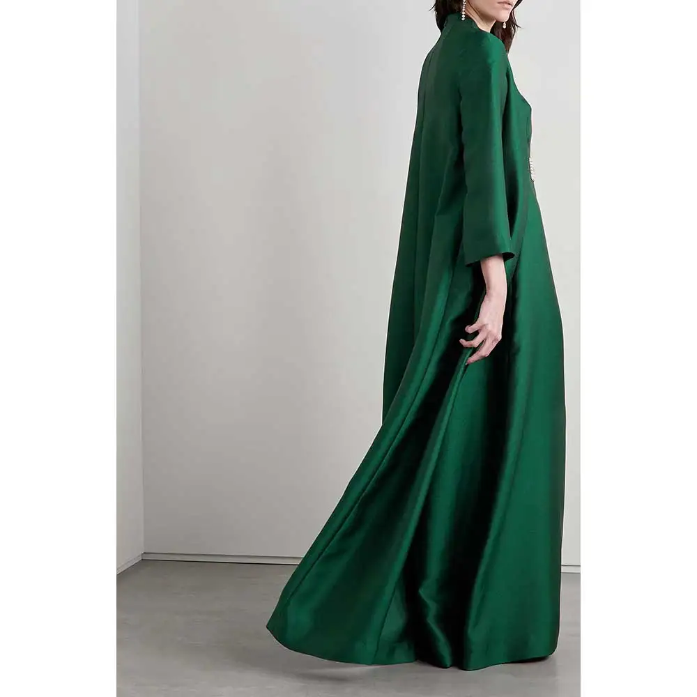 YUMDAI Green Gorgeous Long Sleeve Smock Dress Elegant Ladies Formal Occasion Dress Special Event Banquet Senior Evening Gown