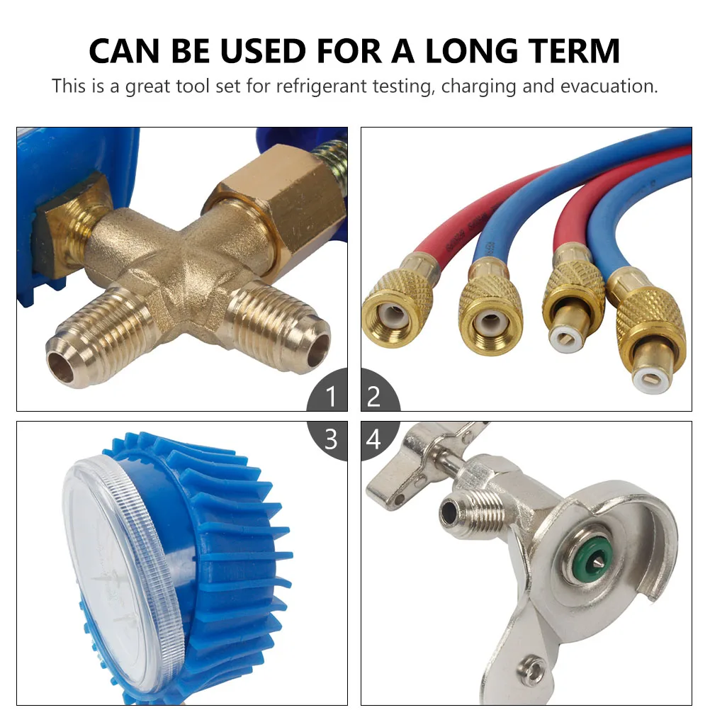 

Manifold Gauge Set Refrigeration Service Tool Air Conditioning Charging Hose Car Ac Repair Tool With Adapters Can Opener