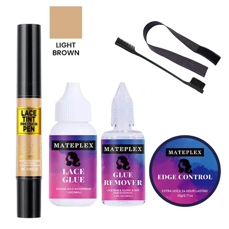 

Wodemate Travel kit 5mlTinted Lace Precison Parting Pen 38mlwig lace glue 30mlwig remover 20g edge control