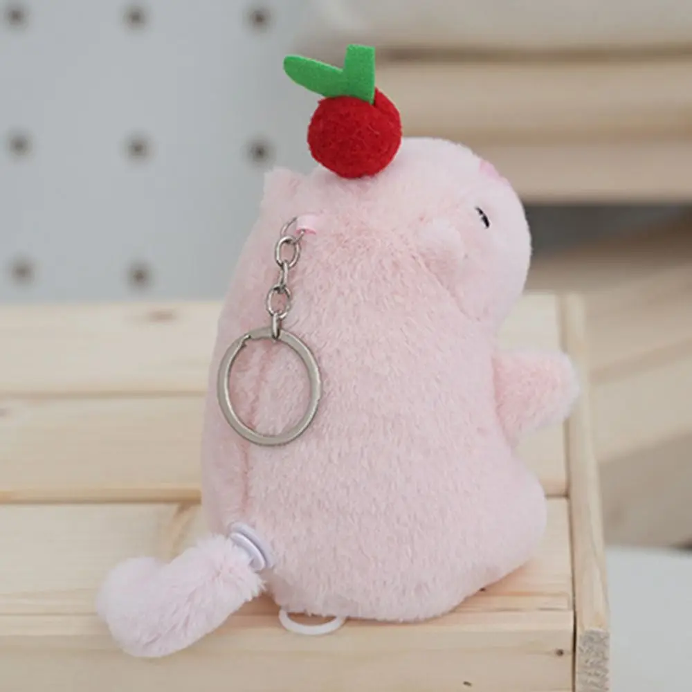 Kawaii kwispelende staart Capibara veelkleurige schattige sleutelhanger accessoires tas decoratie pluizig dier verjaardagscadeau