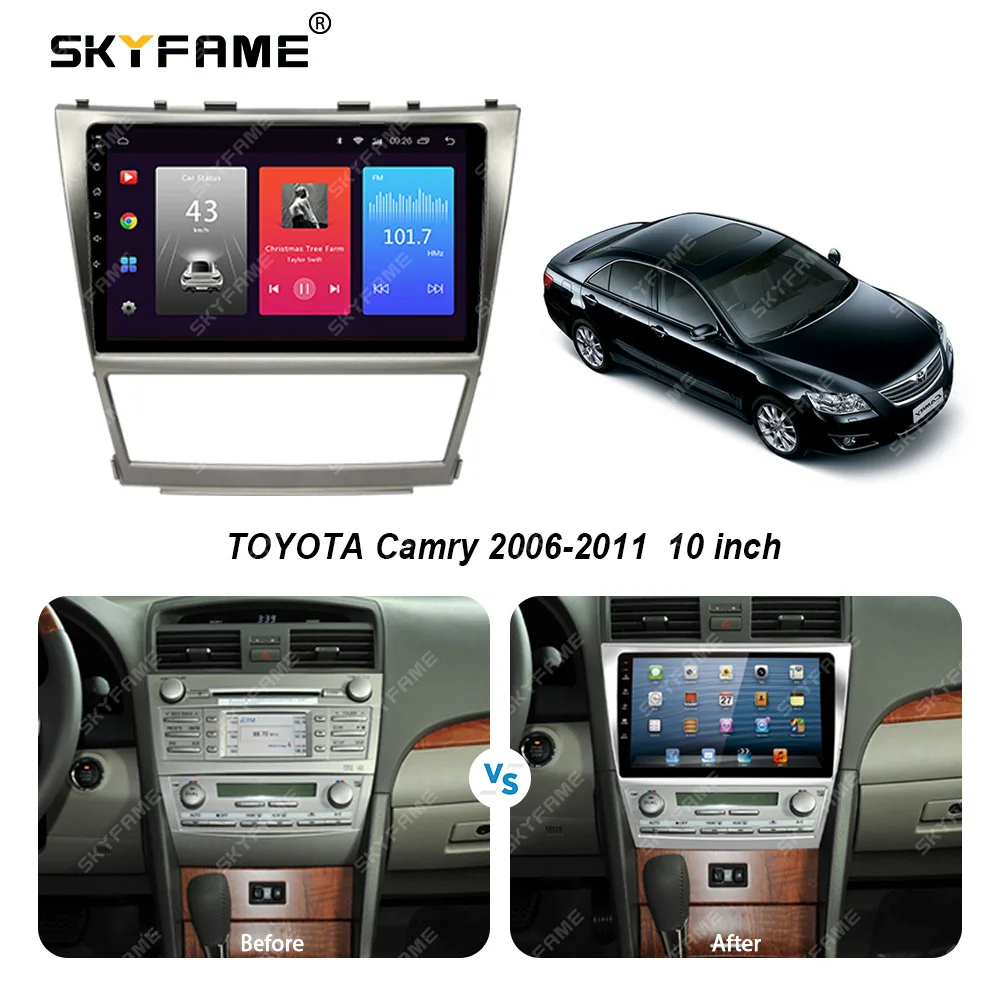 SKYFAcloser-Adaptateur de cadre de façade de voiture, garniture de tableau de bord audio Android, kit de panneau de montage pour Toyota Camry Daihatsu Altis Solara