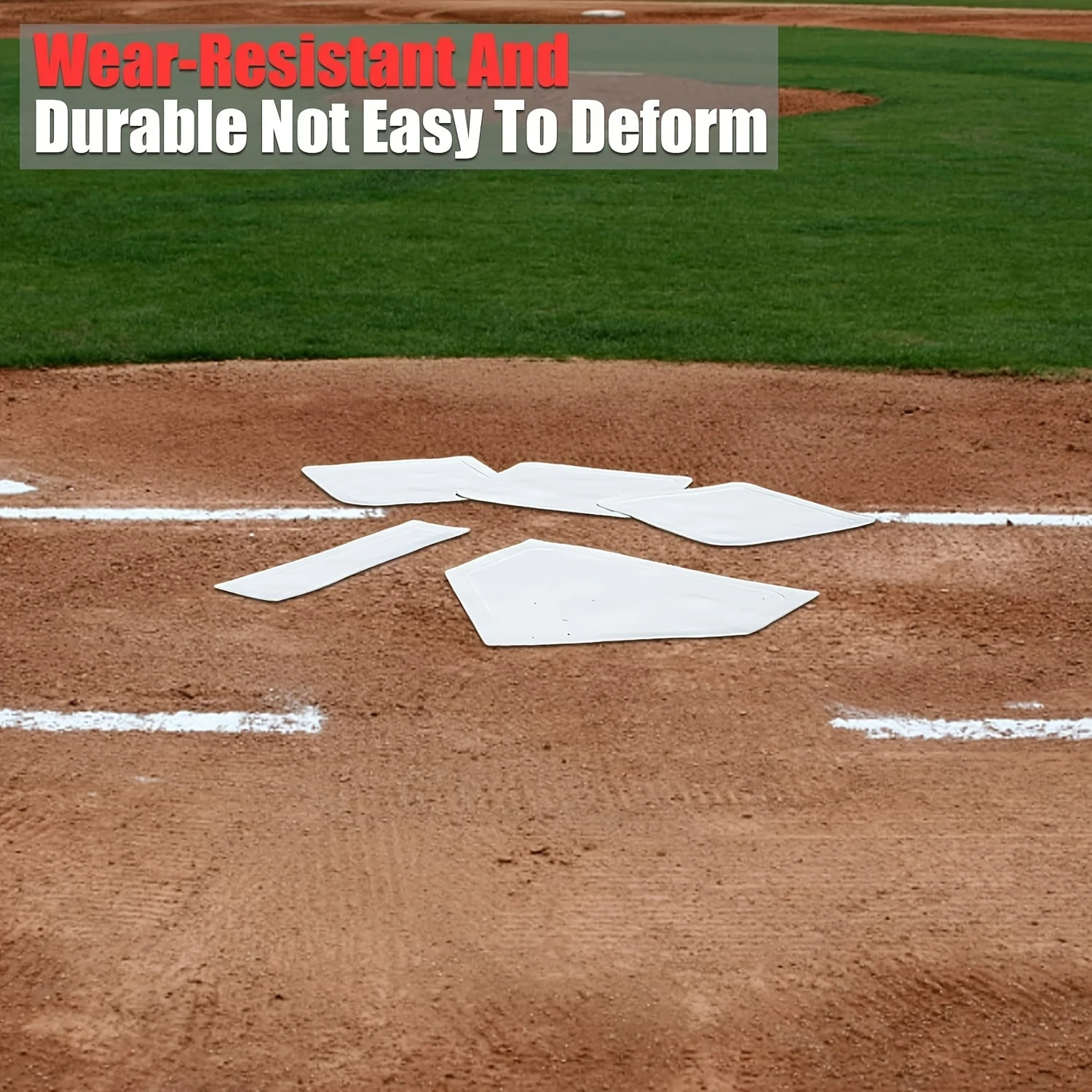 

Waterproof Durable 5pcs Baseball Base Set for Baseball and Softball, with Softball Pitcher's Plate Mat Included