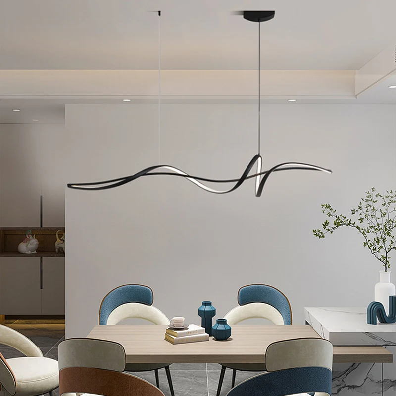 Lampe LED suspendue au design simpliste moderne, luminaire décoratif d\'intérieur, idéal pour un salon, une salle à manger ou un bar