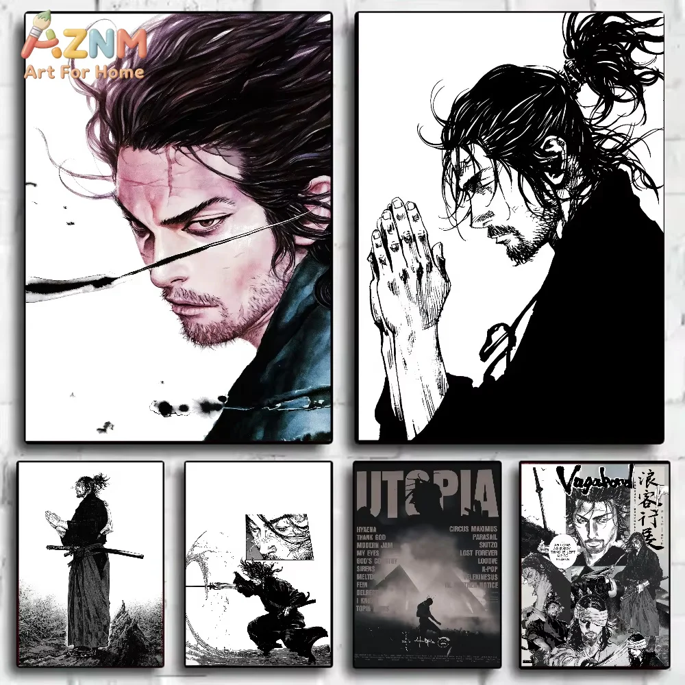 1 Stück, Vagabond Manga-Poster, HD-Kunstwand, für Zuhause, Wohnzimmer, Schlafzimmer, Bar, ästhetische Dekoration