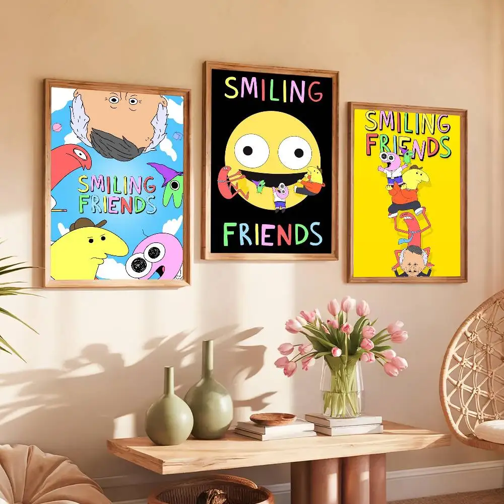 

Cartoon Smiling Friends Poster Prints Self Adhesive Home Suitable for Living Room Decor Decoration Wall