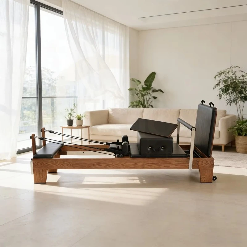 Wood Pilates Reformer Core Bed Durable Adjustable Save Space Pilates Studio Machine 5 Year Warranty