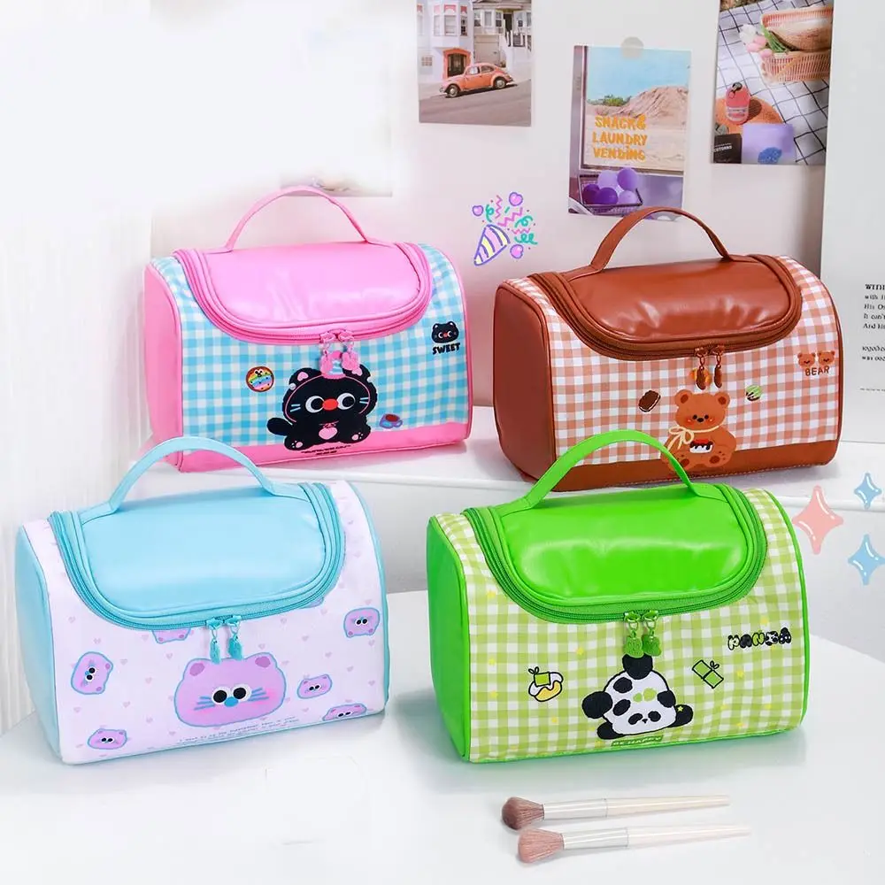 

Cartoon Large Capacity Kitten Makeup Bag Korean Style Handheld Handheld Cosmetic Bag Cat Panda Washing Bag Girls