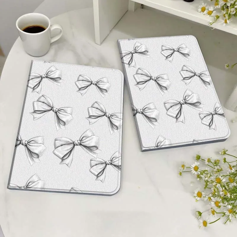 

White Bow Pattern Design Case For Huawei MediaPad MatePad M5 M6 11 12 X SE T10 T10s 2 C5e T5 Pro Lite Air 11.5 Inch Tablet