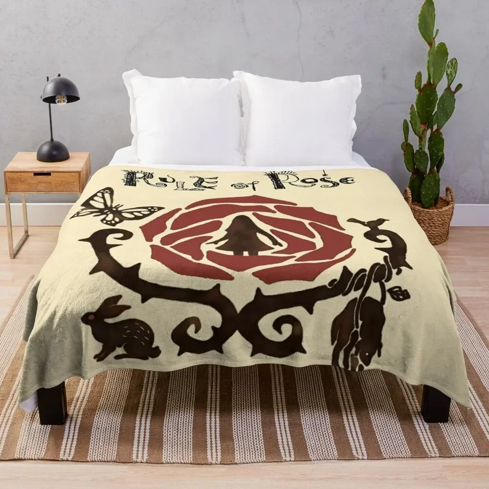 

Rule Of Rose Title Throw Blanket Multi Purpose Soft Warm Blanket for Home Travel