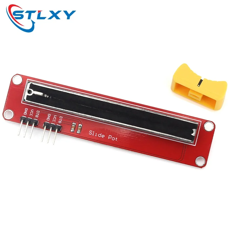 Dual Output Linear Slide Potentiometer 10K Resistance Analog Signal Sliding Rheostat Electronic Control Module