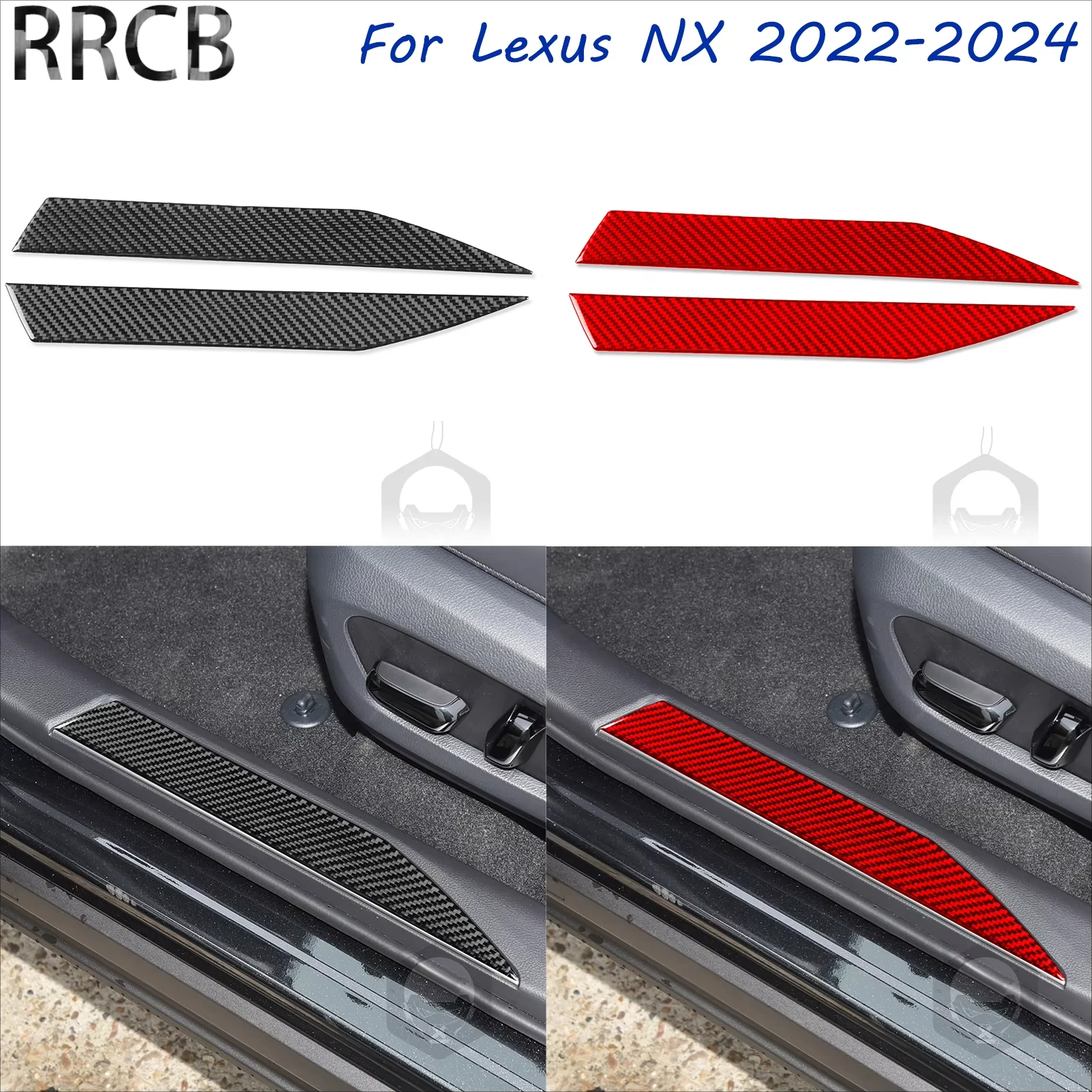 

For Lexus NX 250 350H 450H 2022-2024 Carbon Fiber Threshold Bar Door Sill Car Interior Accessories Decorative Tuning Stickers