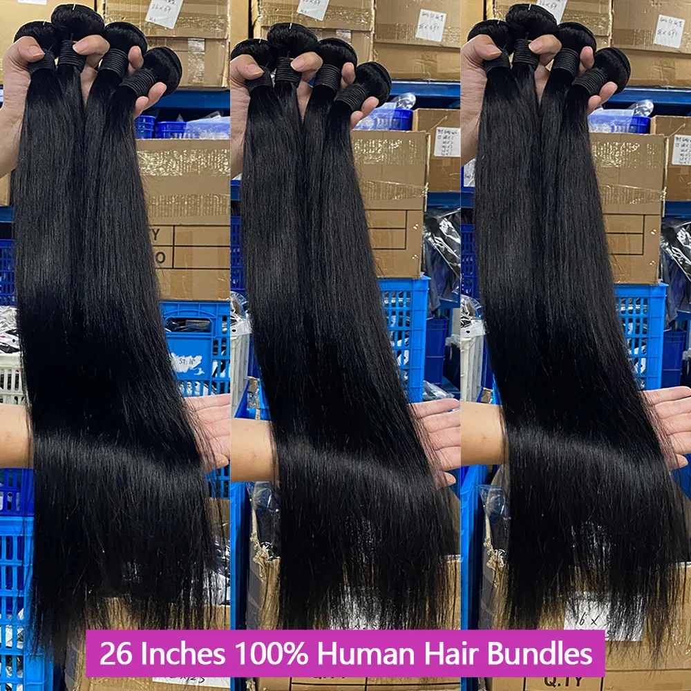 36 38 40 Inch Human Hair Bundles 10A Indian Hair Bundles Straight Bundles Human Hair Extensions Raw Hair Bundles 30 Inch Bundles