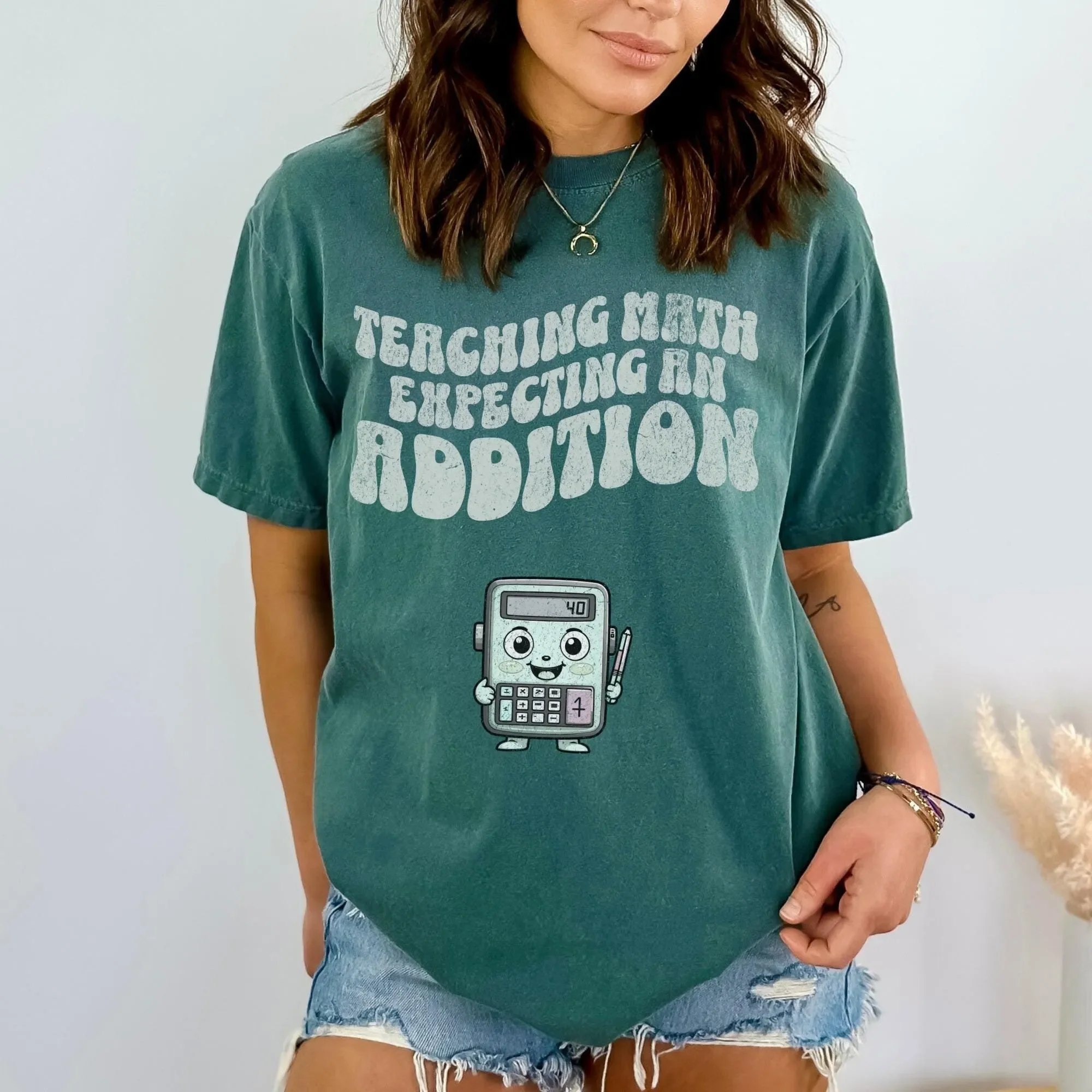 T-Shirt zur Schwangerschaftsverkündung für Mathematiklehrer: „Zurück zur Schule – Baby-Enthüllung“ – Professor für Lehre, der eine Füllung an Lehrkräften erwartet