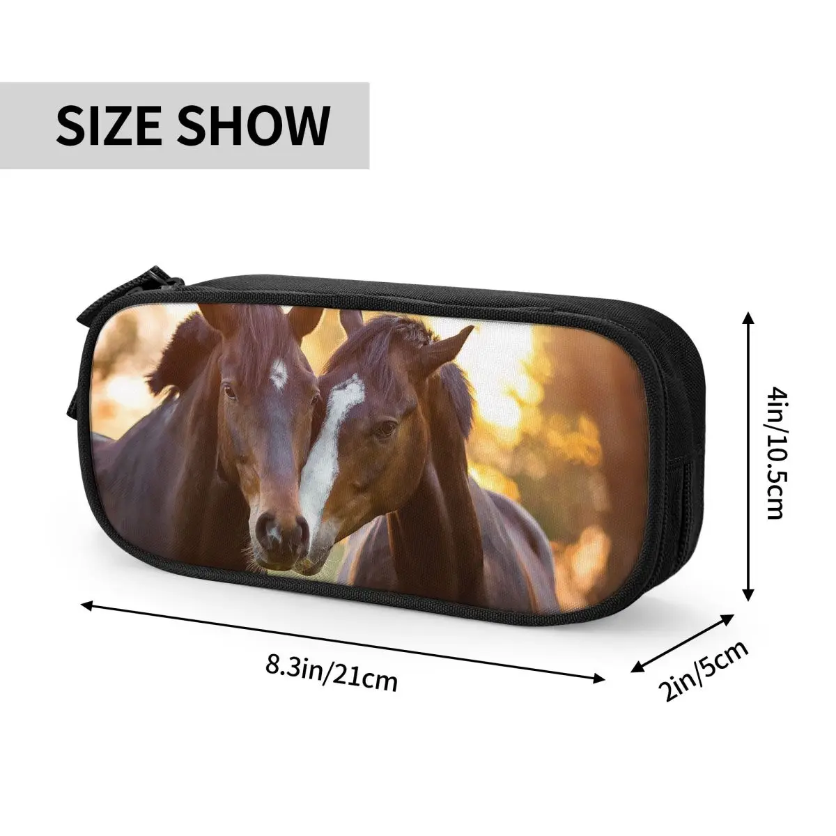 حافظات أقلام رصاص على شكل حصان جميل، حقيبة حامل أقلام كلاسيكية لمحبي الحيوانات للفتيات والأولاد ذات سعة كبيرة، صندوق أقلام رصاص هدية للوازم المدرسية