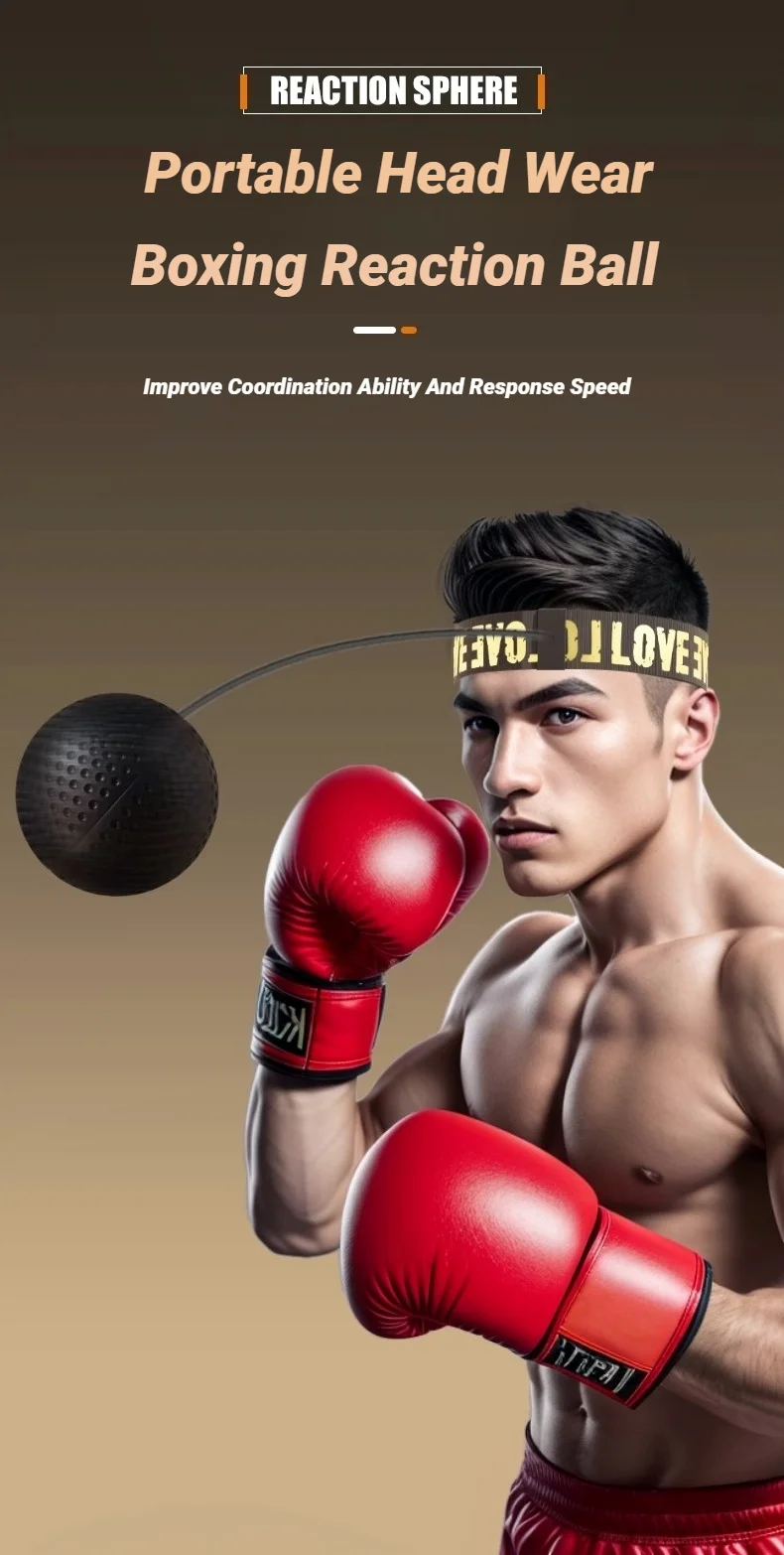 MMA-Box-Speedball, am Kopf befestigbar, PU-Trainingsball für Hand- und Augenreaktion, Heim-Boxsack, Fitnessgerät, Gym, Muay Thai, Kampfsport, Druckausdauer – Detail 1