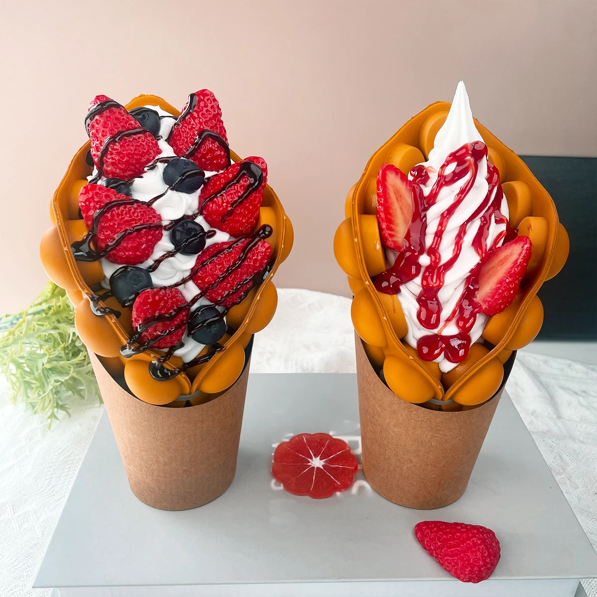 

7.8inch Simulation Egg Waffle Ice Cream