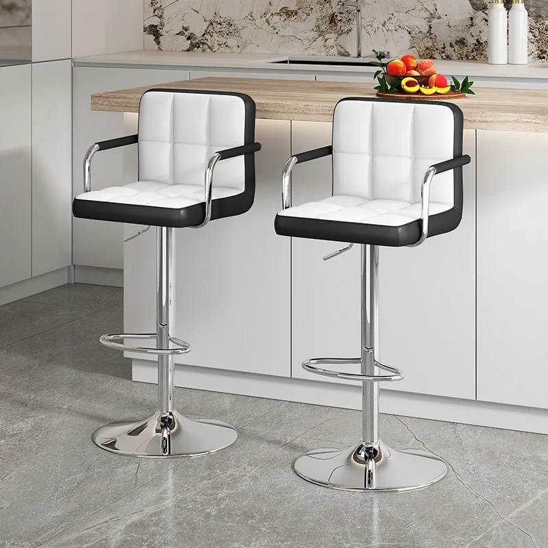 

Adjustable Upholstered Bar Benches Nordic Rotatable Stool Luxury High Quality Bar Chairs Living Room Kitchen Island Home Seating