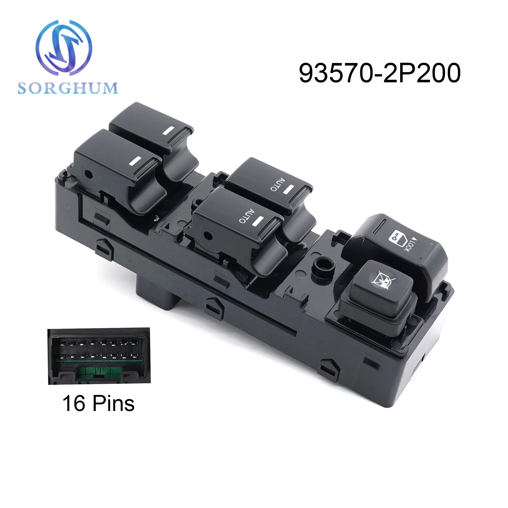 Sorghum 93570-2P200 935702P200 Electric Power Window Master Glass Control Switch Button16 Pins For Kia Sorento 2010 2011 2012