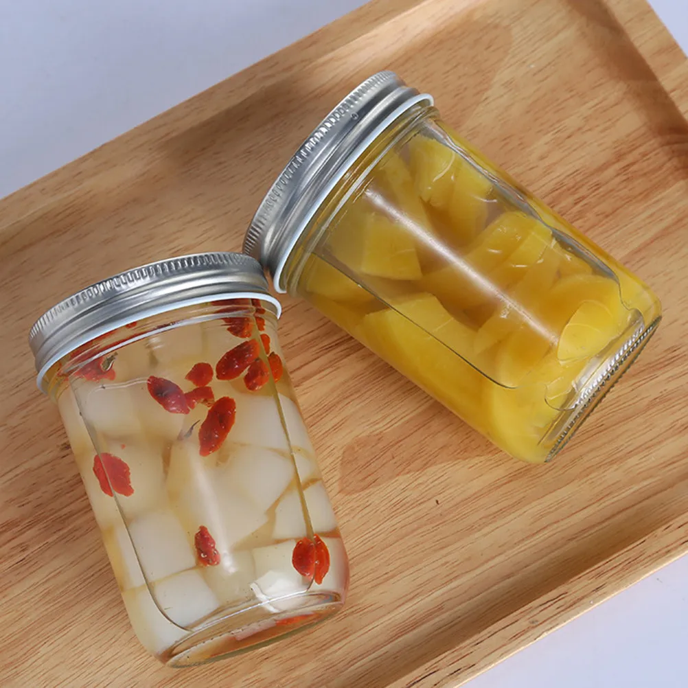 4Pcs Jam Canning Jars Glass Sealing Containers Moisture Proof Dust Proof Food Storage Bottles Airtight Transparent Household