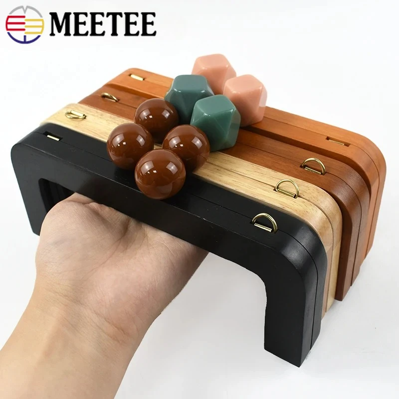 1Pc 20*8cm Wood Bag Handle Purse Frame Resin Head Handles Wallet Closure Brackets Kiss Clasp DIY Bags Accessories for Handbags