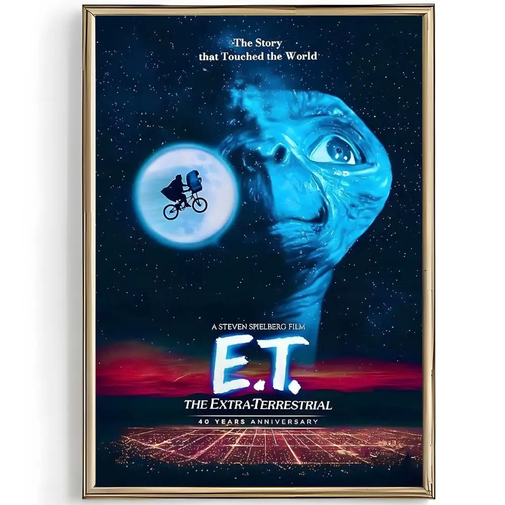 Whimsical Sci-Fi Movie E-E T the Extra-Terrestrial Poster Unique Home Decoration Ideas & Stylish Interior Art