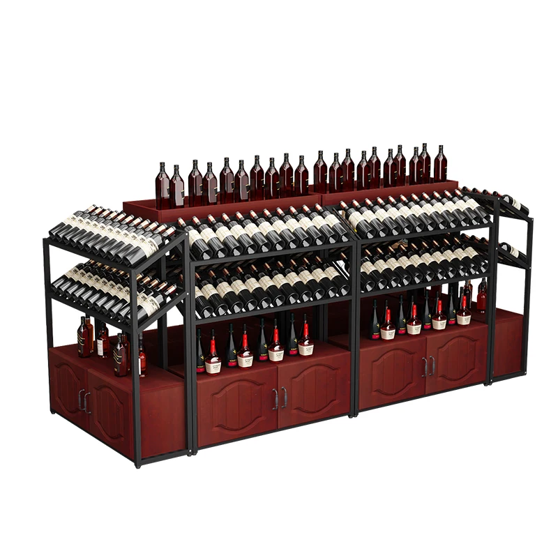 

Supermarket red wine cabinet, Zhongdao wine rack, winery Baijiu display , floor-to-ceiling