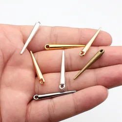 WYSIWYG 10pcs 34x5x4mm 7 Colors 3D Taper Awl Bodkin Beads Charm Pendants For Jewelry Making DIY