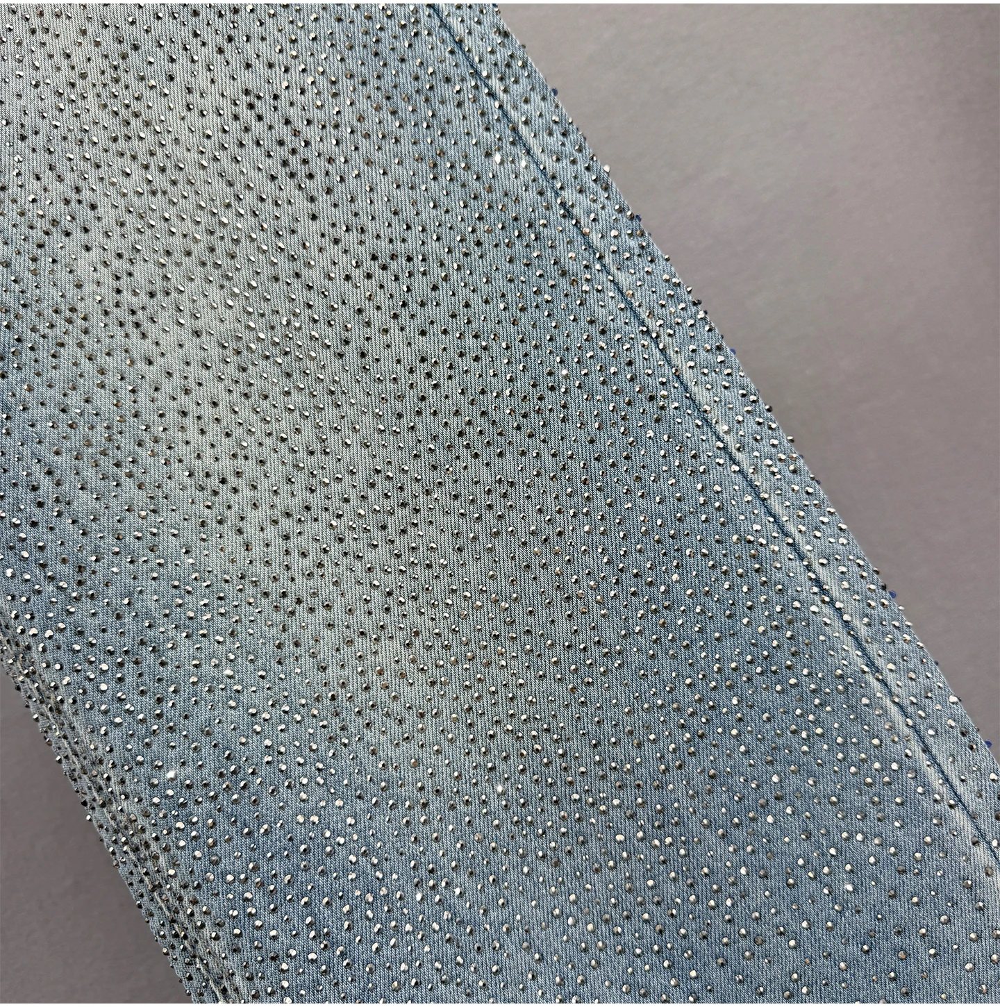 Fleece-Lined Jeans for Women, Wide-Leg Pants, Winter New High-Waisted Loose Slimming Heavy-Duty Rhinestone Floor-Length Trousers