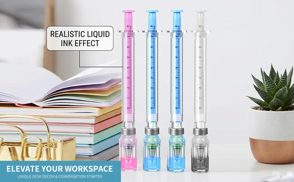 3/6/9er-Pack Kreative Neuheit Spritzen-Form Besondere Form Niedliche Schreibwaren 0,5 mm Schul- und Bürobedarf Gelstift – Detail 1