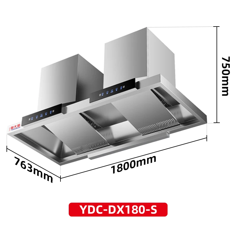 Factory Wholesale Commercial Range Hood Multi Functional Kitchen Smoke Extractor Explosive Suction Cheap Price