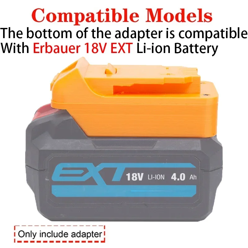 Battery Adapter/Converter for DeWalt 18/20V Li-Ion Tools to Erbauer 18V EXT Li-Ion Battery Adapter Power Tool Accessory