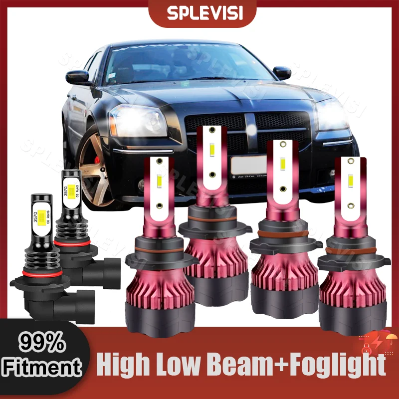 

Superior CSP Chip 6000K White Hi Low Beam 9005+9006 Fog Lamp H10 For Dodge Magnum For Dodge Charger 48000LM 470W Bulbs Set