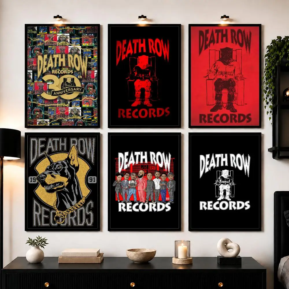 D-Death RowS Records Poster Modern Wall Art Sticker For Living Room Bedroom Bar Home Decor Mural Painting Decoration