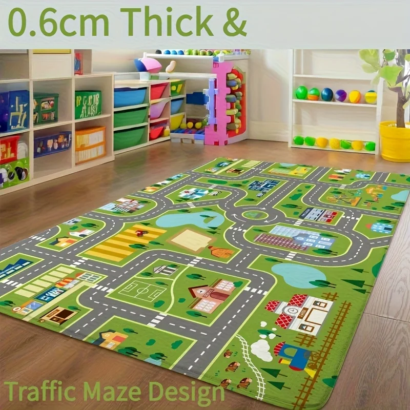 VIKAMA Children Urban Traffic Game Carpet Puzzle Early Education Crawling Mat Kindergarten Children Room Decoration Carpet