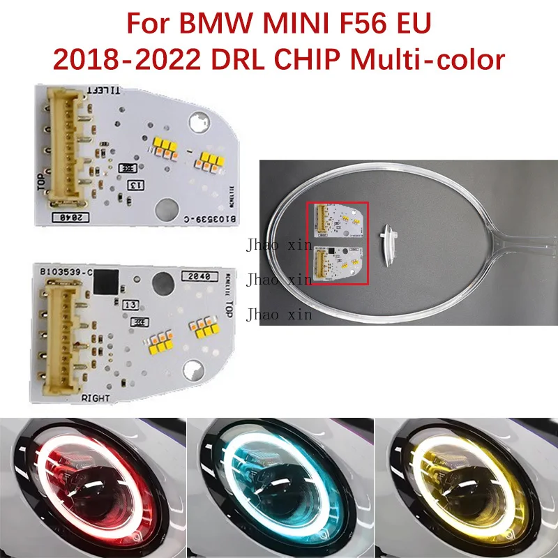 

Автомобильная фара Angel Eye DRL CHIP для BMW MINI F56 2018-2022, европейская версия, чип балластного модуля, лимонно-желтый, ледяной, синий, красный свет